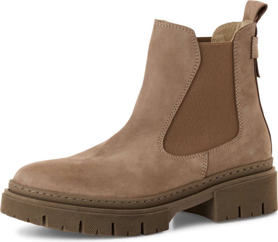 Tamaris dames chelsea boot leren laarzen enkellaars vrouwen leer M2590243 bruin