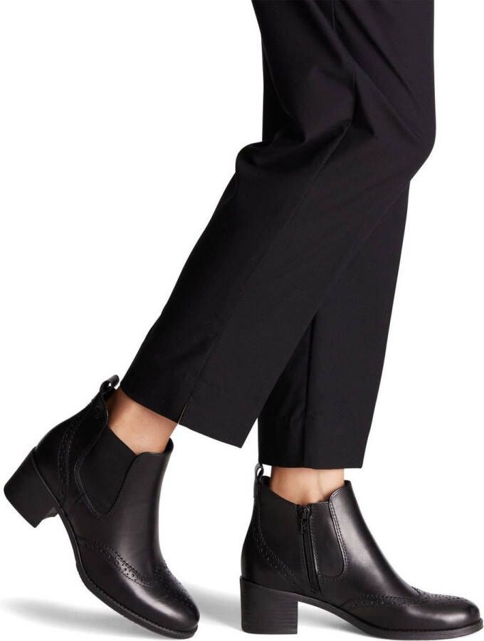 Tamaris Chelsea-boots blokhak enkellaars ankleboots met elegante lyra-perforatie