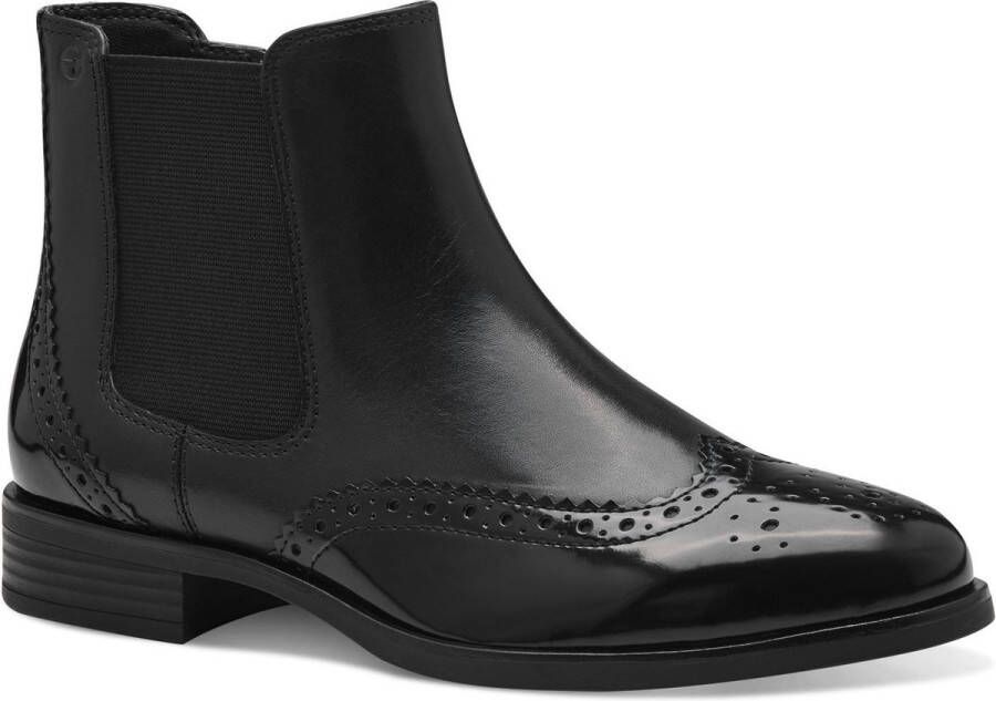 Tamaris Chelsea-boots hakken enkellaars zakelijke schoen met elegante lyra-perforatie