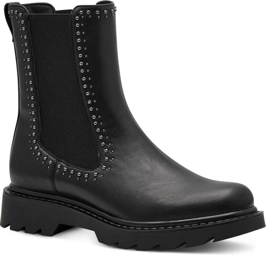 Tamaris Chelsea-boots blokhak enkellaars bikerboots bezet met glanzende studs