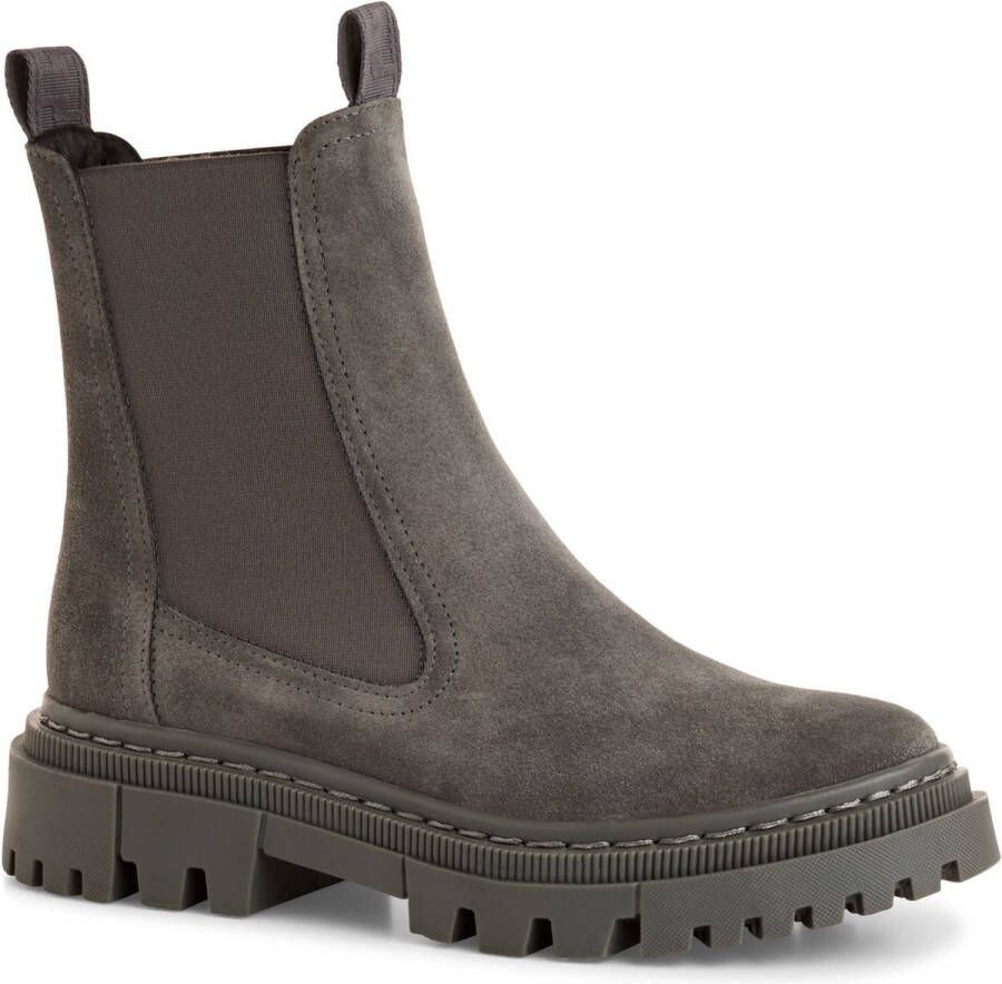 Tamaris dames chelsea boot leren laarzen enkellaars vrouwen leer M2549141 grijs