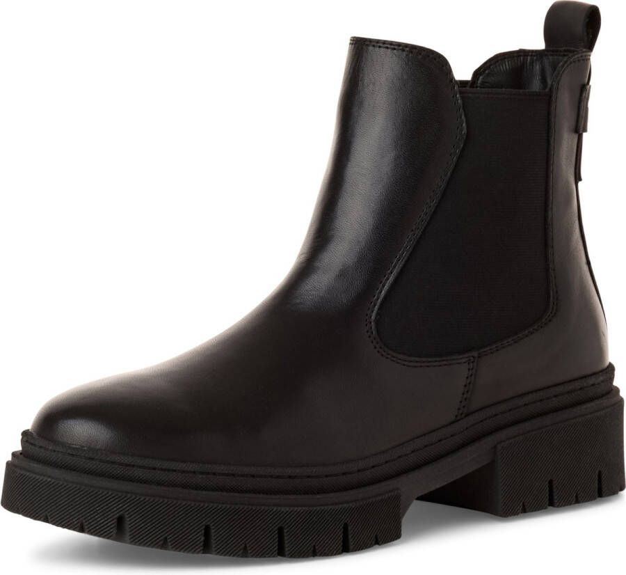 Tamaris dames chelsea boot leren laarzen enkellaars vrouwen leer M2590243 zwart