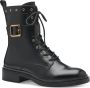 Tamaris Zwarte leren veterschoenen met gouden details Black Dames - Thumbnail 1