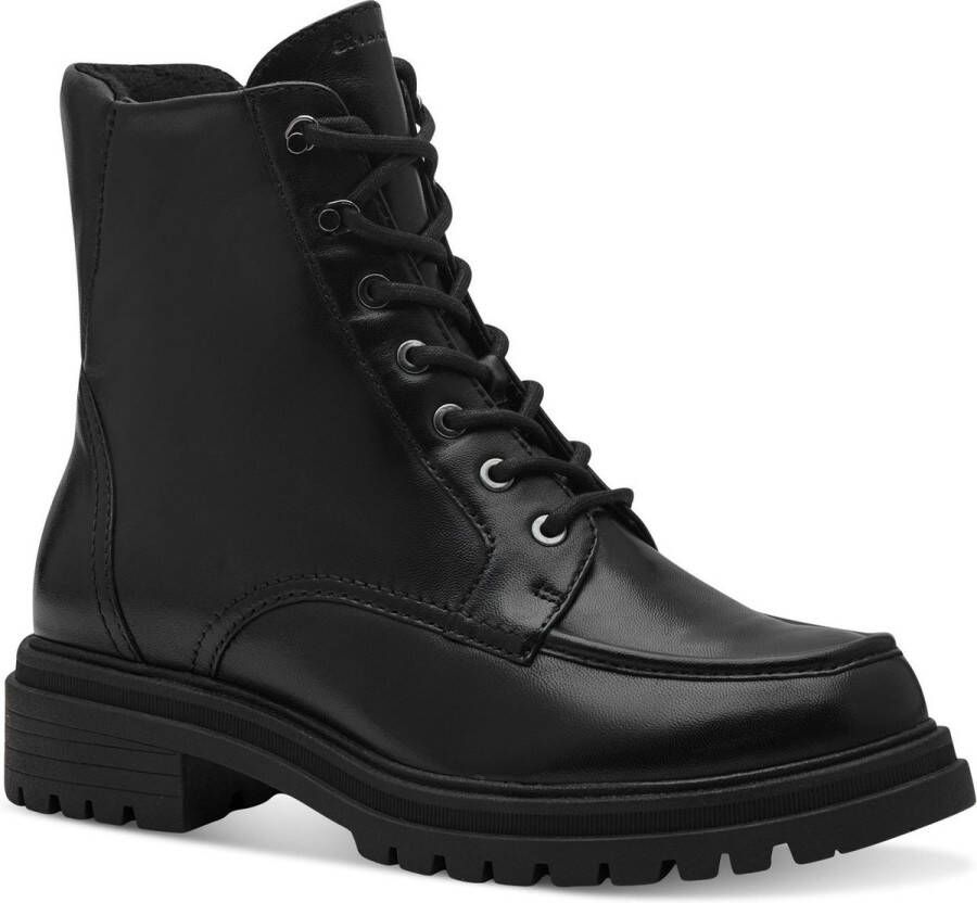 Tamaris Veterschoenen blokhak veterschoen enkellaars met decoratieve naad aan de voorkant