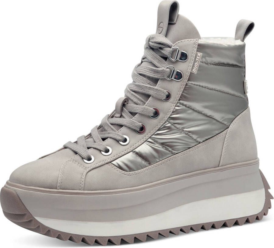 Tamaris dames enkellaarsjes gevoerd 1-26257-43 laarzen warme voering beige vegan