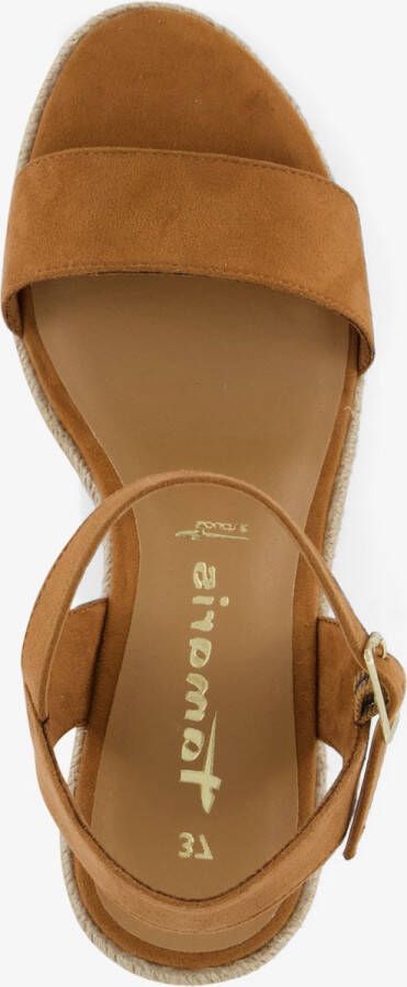 Tamaris dames espadrilles met sleehak cognac