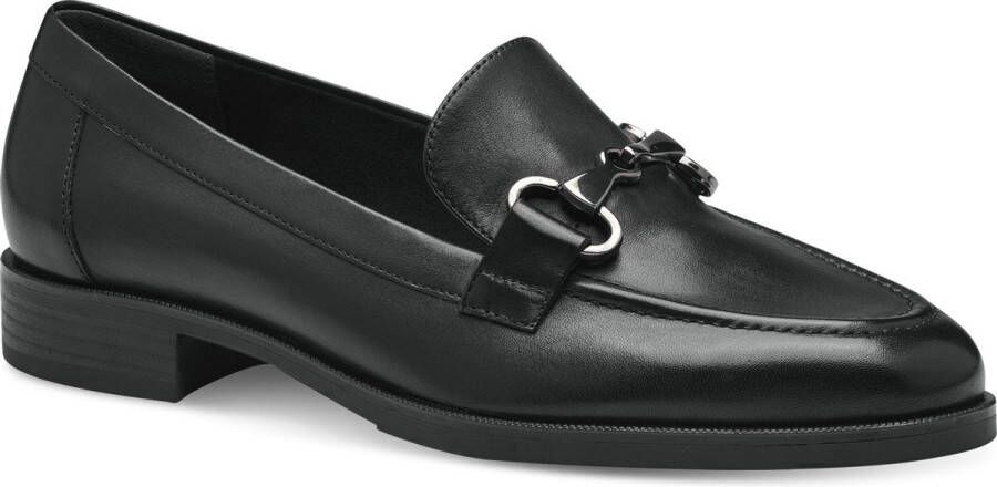 Tamaris Zwarte Leren Gesloten Loafers Black Dames