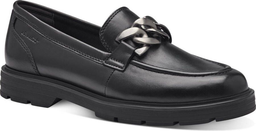 Tamaris Zwarte Leren Gesloten Loafers Black Dames