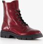 Tamaris dames lak veterboots bordeauxrood - Thumbnail 1