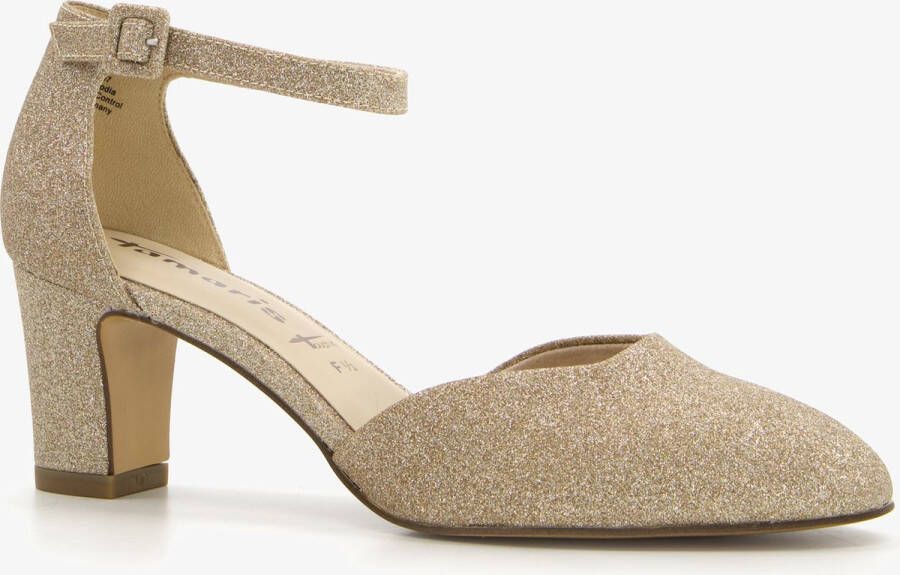 Tamaris Gouden Glitter Feest Sandalen Yellow Dames