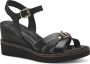 Tamaris Zwarte Casual Open Platte Sandalen Black Dames - Thumbnail 1