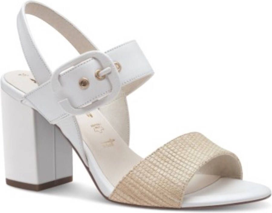 Tamaris Witte Casual Open Platte Sandalen White Dames