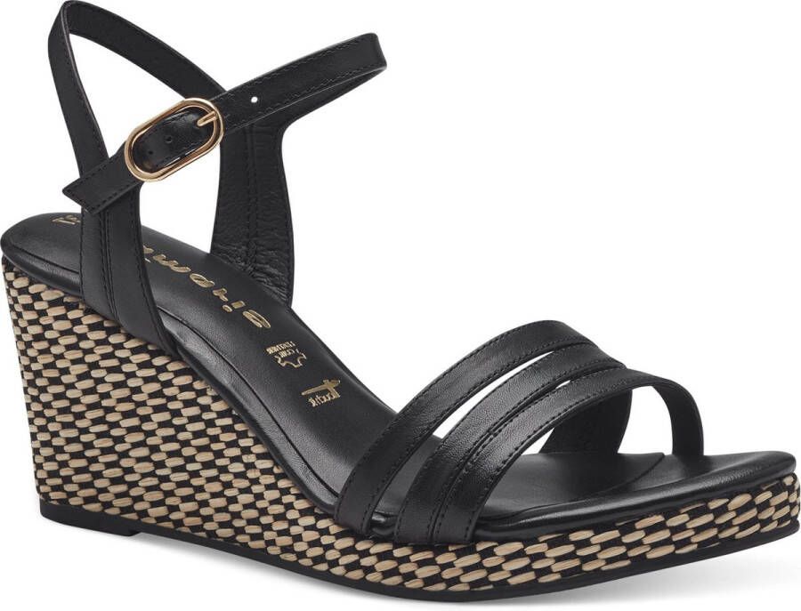 Tamaris Zwarte Casual Open Sandalen Vrouwen Black Dames