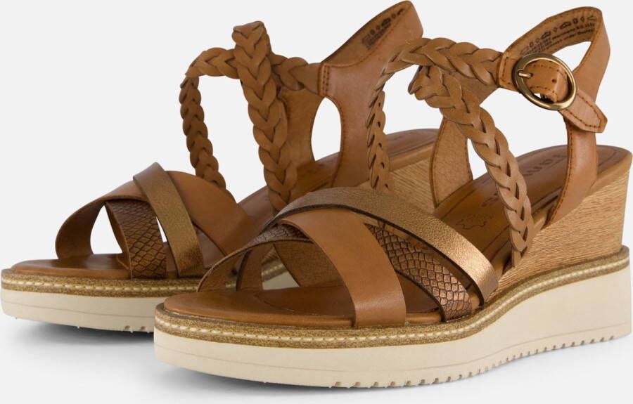 Tamaris Sandalen met hak cognac Synthetisch Dames