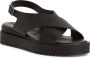 Tamaris Zwarte Casual Open Platte Sandalen Black Dames - Thumbnail 1