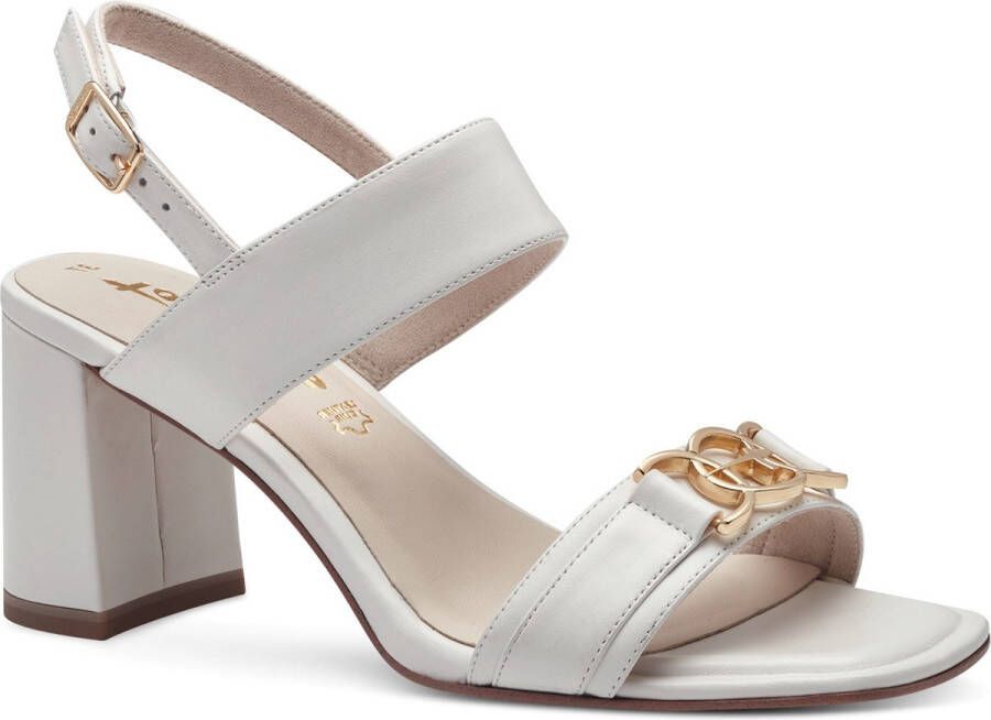 Tamaris Witte Casual Open Platte Sandalen White Dames