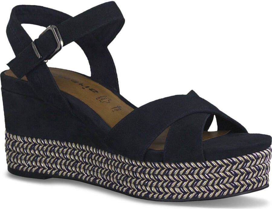 Tamaris Blauwe Casual Open Platte Sandalen Blue Dames