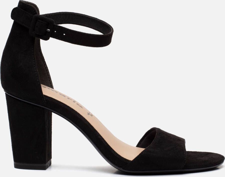 Tamaris Zwarte Vegan Sandalette met Gespsluiting Black Dames