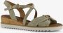 Tamaris dames sandalen met sleehak beige - Thumbnail 1