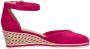 Tamaris Roze Suède Sleehak Espadrille Sandaal Pink Dames - Thumbnail 2