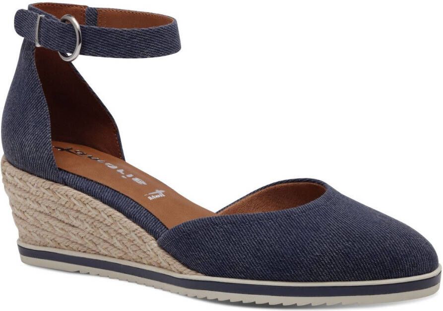 Tamaris Espadrilles Sleehak blauw Textiel Dames