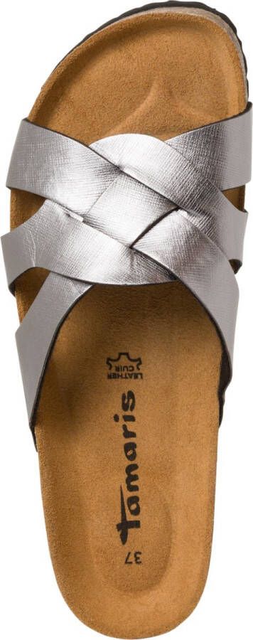 Tamaris Metallic Gouden Band Slipper Yellow Dames