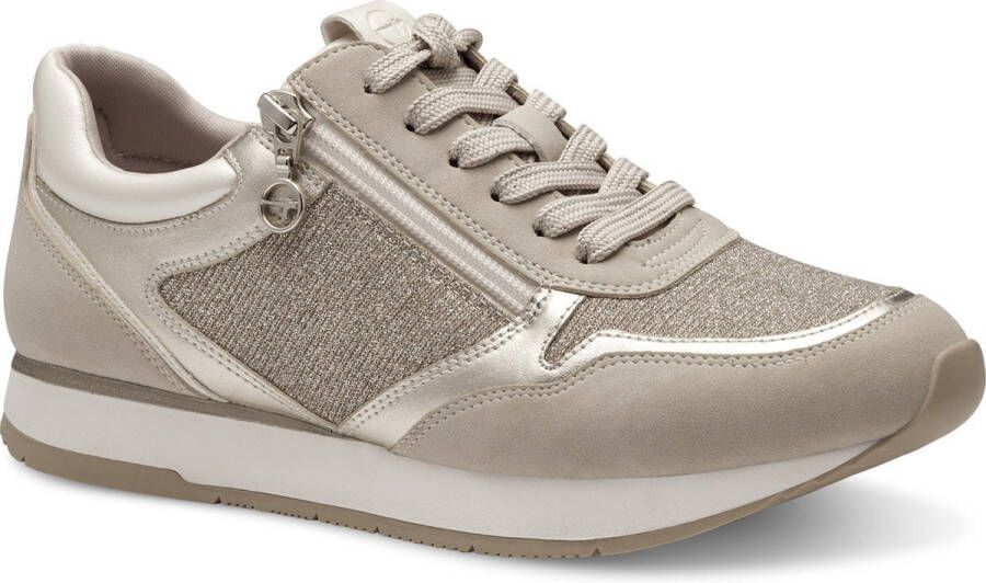 Tamaris Plateausneakers vrijetijdsschoen halfschoen veterschoen met subtiele metallic-details