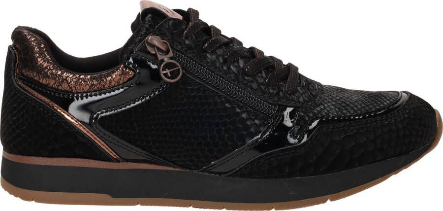 Tamaris Sportieve Zwarte Sneakers met Textiel en Synthetisch Bovenwerk Black Dames