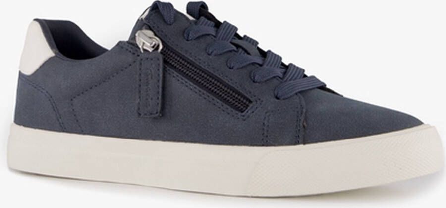 Tamaris dames sneakers met rits blauw Uitneembare zool