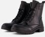 Tamaris Veterlaarsjes blokhak veterschoenen bikerboots bezet met studs - Thumbnail 2