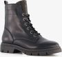 Tamaris dames veterboots zwart goud - Thumbnail 1