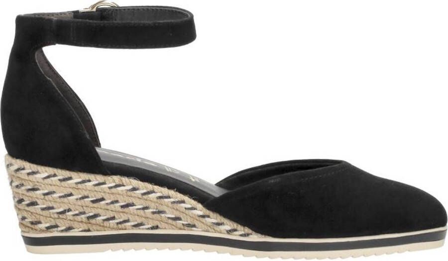 Tamaris Zwarte Suède Espadrille met Klittenbandsluiting Black Dames - Foto 1