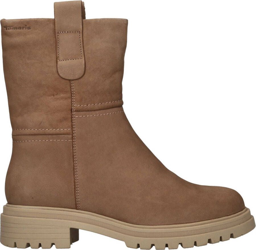 Tamaris Beige Warmgevoerde Dames Enkellaars Beige Dames