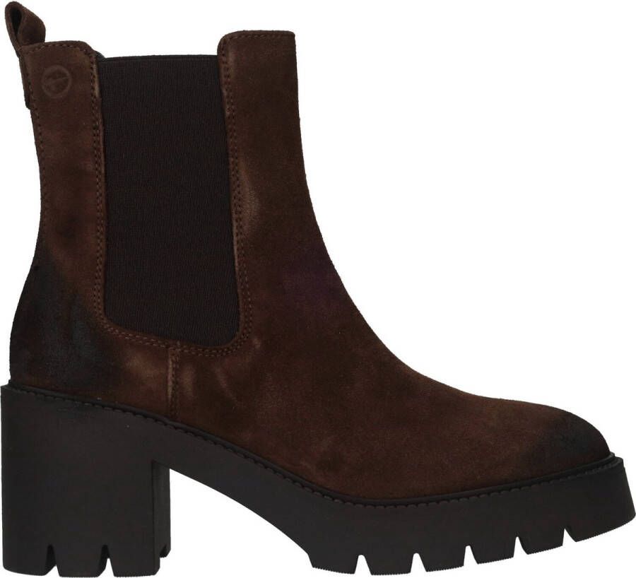 Tamaris Stijlvolle Chelsea Boot in Donkerbruin Brown Dames