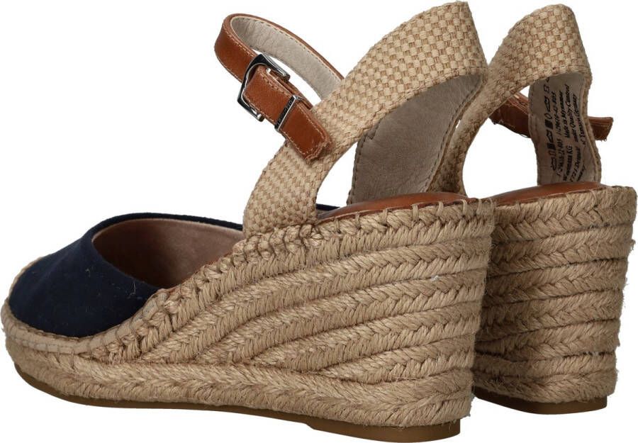 Tamaris Blauwe Suède Espadrille Sleehak Sandaal Multicolor Dames