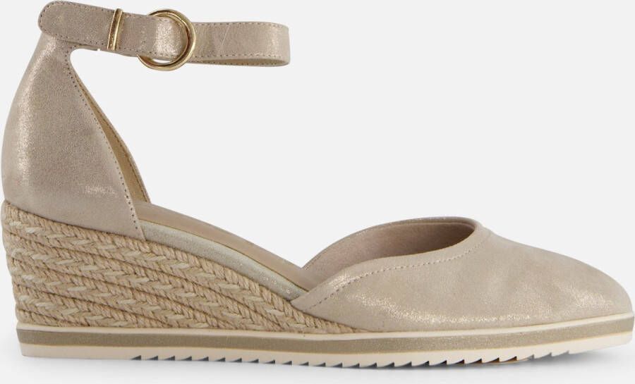 Tamaris Gouden Champagne Leren Espadrille met Klittenband Yellow Dames - Foto 1