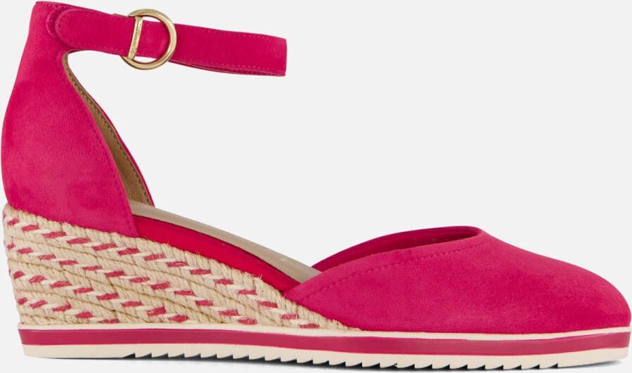 Tamaris Roze Suède Sleehak Espadrille Sandaal Pink Dames - Foto 1