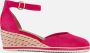 Tamaris Roze Suède Sleehak Espadrille Sandaal Pink Dames - Thumbnail 1