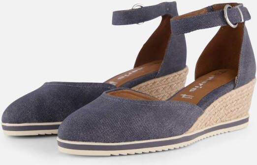 Tamaris Espadrilles Sleehak blauw Textiel Dames