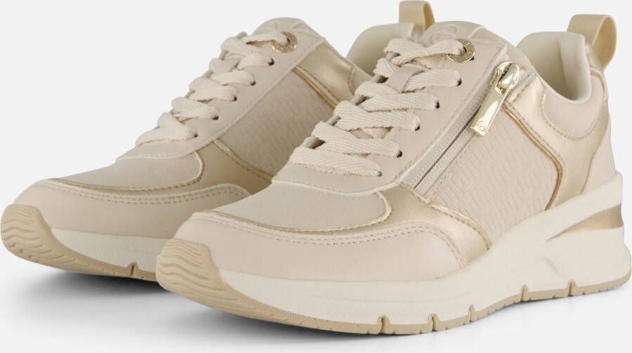 Tamaris Sneakers met sleehak vrijetijdsschoen lage schoen veterschoen met buitenrits