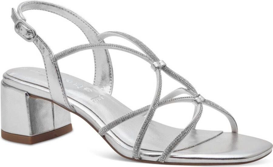 Tamaris Glitter Vegan Hoge Hak Sandalen Gray Dames