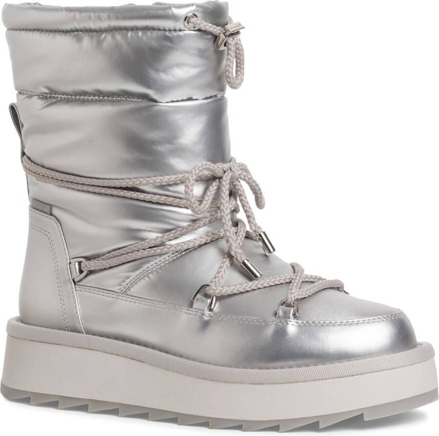 Tamaris ESSENTIALS -Dames WL Lace Boot-Tamaris Vegan-zilver- uitneembare zool