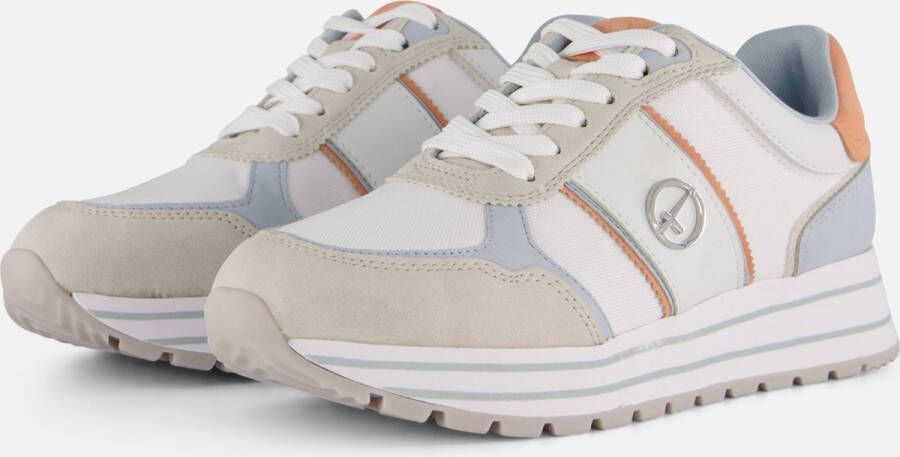 Tamaris Plateausneakers vrijetijdsschoen lage schoen veterschoen met gekleurde accenten