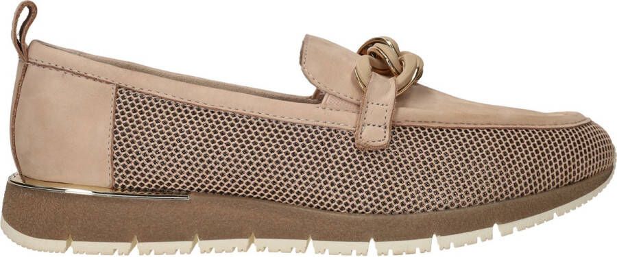 Tamaris Beige leren loafers met verharde hiel Beige Dames