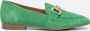 Tamaris Groene suède loafers met verharde hiel en gouden detail Green Dames - Thumbnail 1