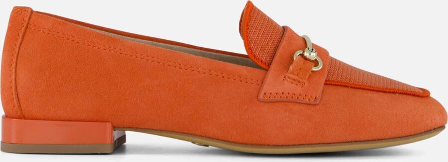 Tamaris Stijlvolle Oranje Suède Loafers met Leren Voetbed Orange Dames