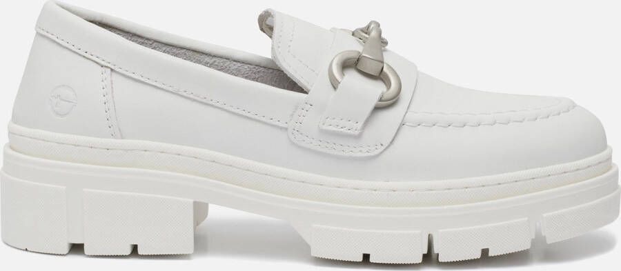 Tamaris Witte Leren Loafers voor Dames White Dames