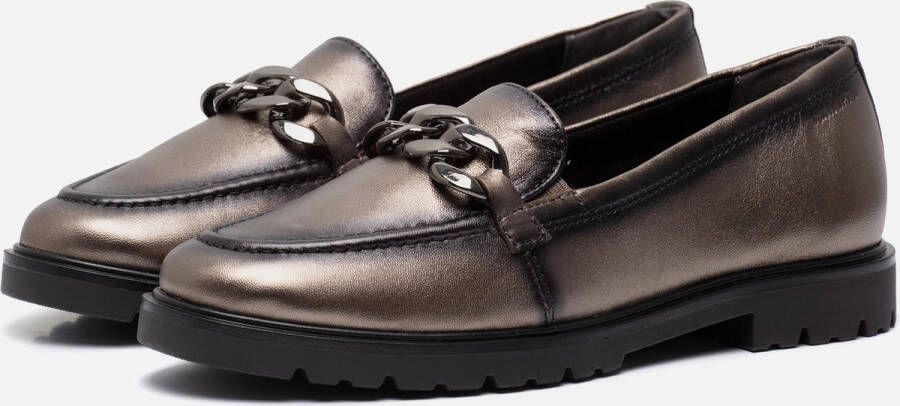 Tamaris Stijlvolle Loafer in Metallic Zilver Gray Dames