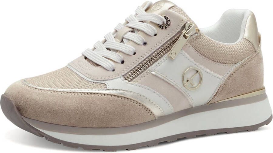 Tamaris Lage Damessneaker 1-23726-43 484 Dames M2373943 Beige Goud