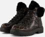 Tamaris Leopard Veterboots zwart Textiel - Thumbnail 1